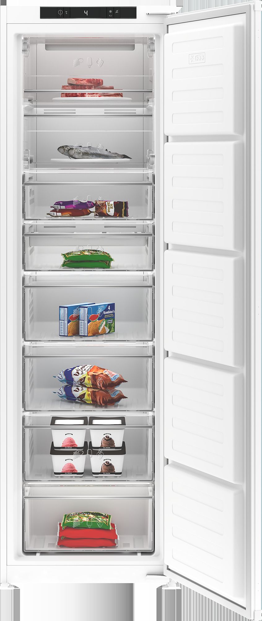 54cm Integrated Frost Free Freezer - White