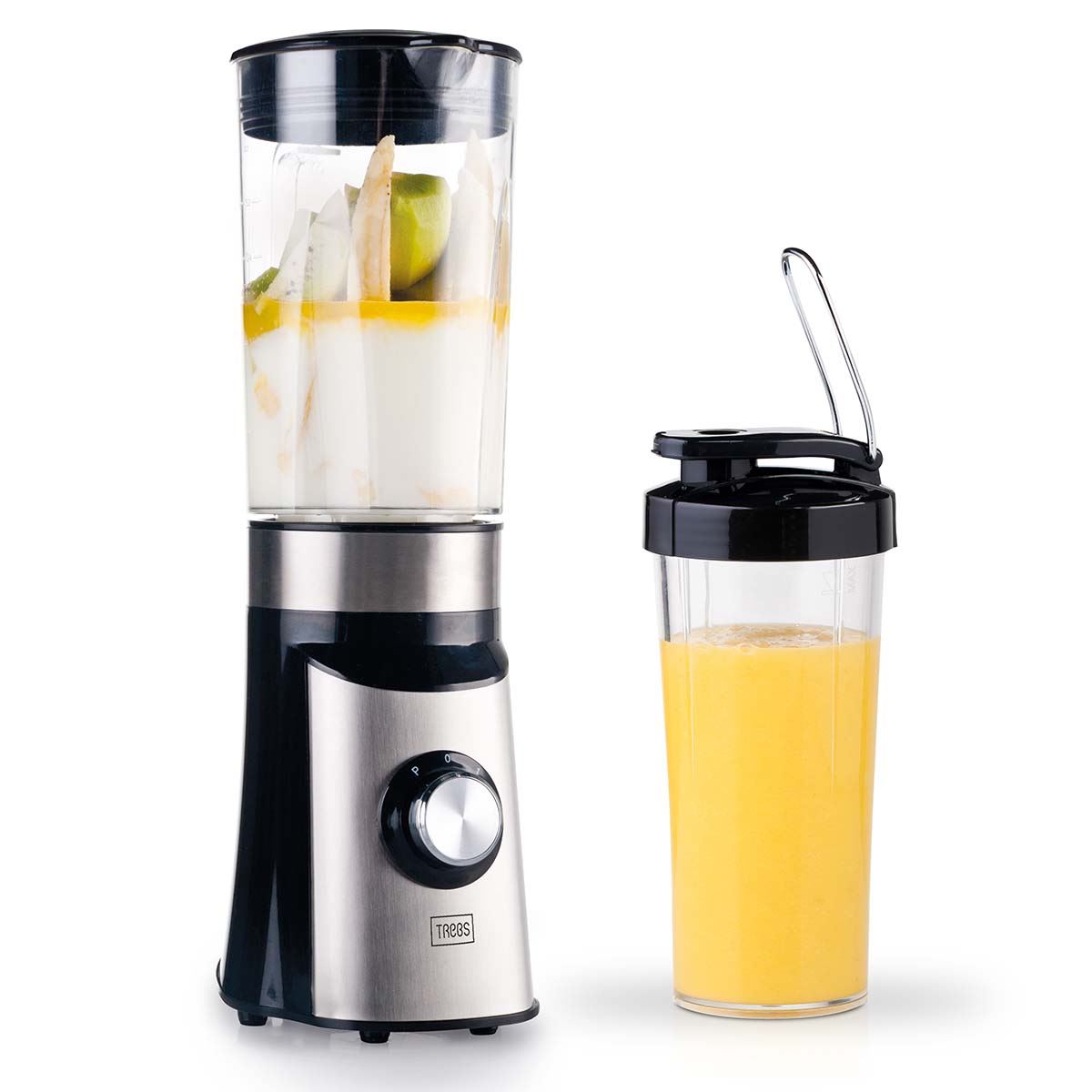 Trebs Smoothie-To-Go Personal Blender for Smoothies with Bottle, 350W Portable Smoothie Maker for Shakes, Frozen Fruits, and Vegetables - Black