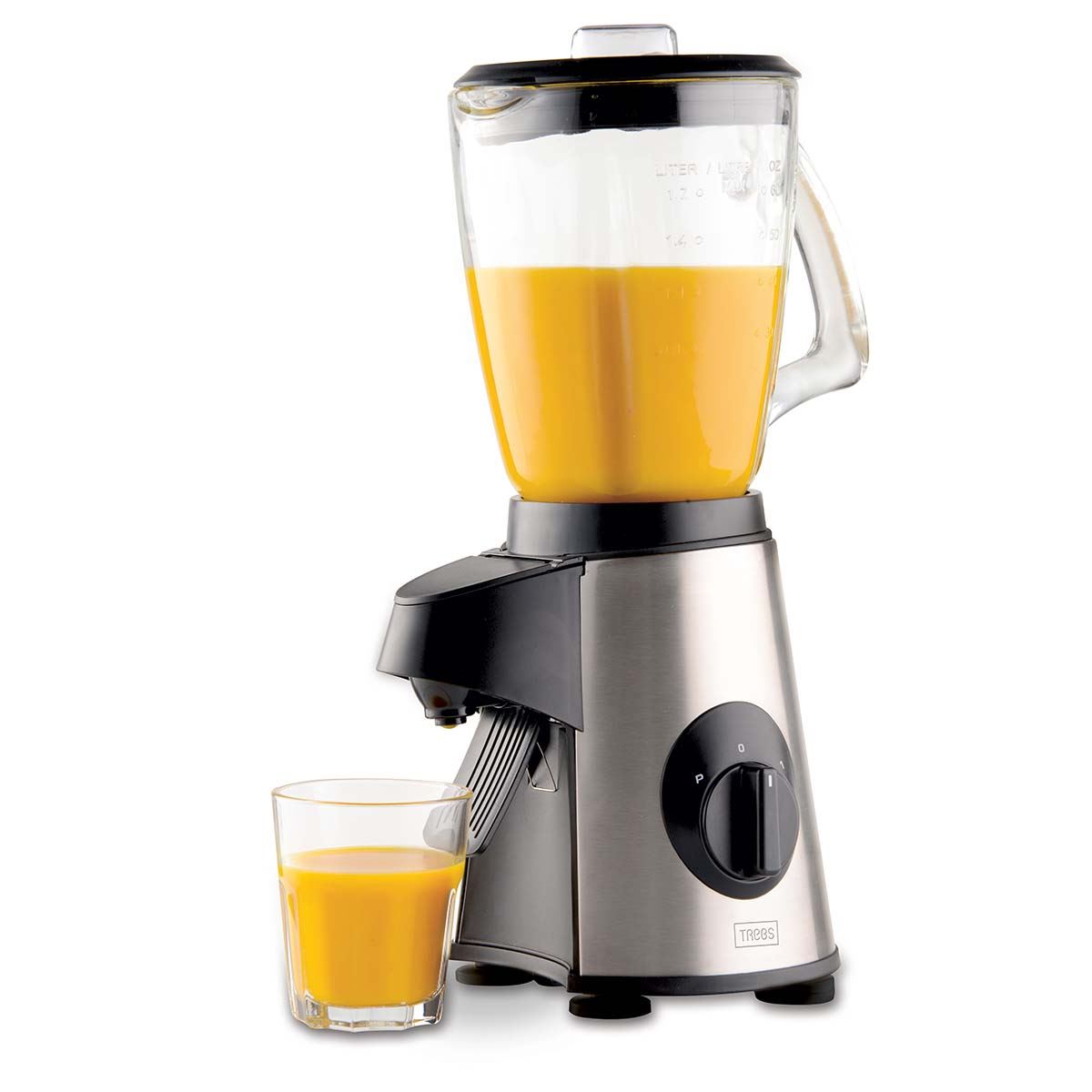 Trebs Table Multi Blender with Tap, Smoothie Maker with Glass Jug, Electric Jug Mixer and Grinder, 3 Speed Settings, 500W - Ideal for Liquidisers, Milk
