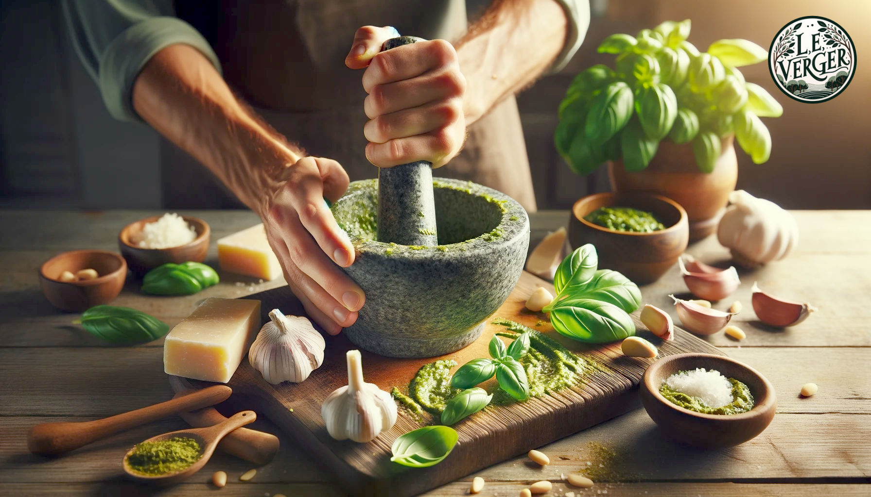 Cooking with Basil and making pesto