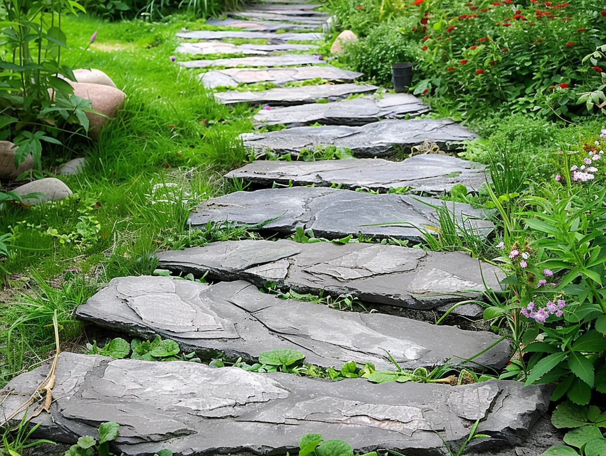 Winding Stepping Stone Path